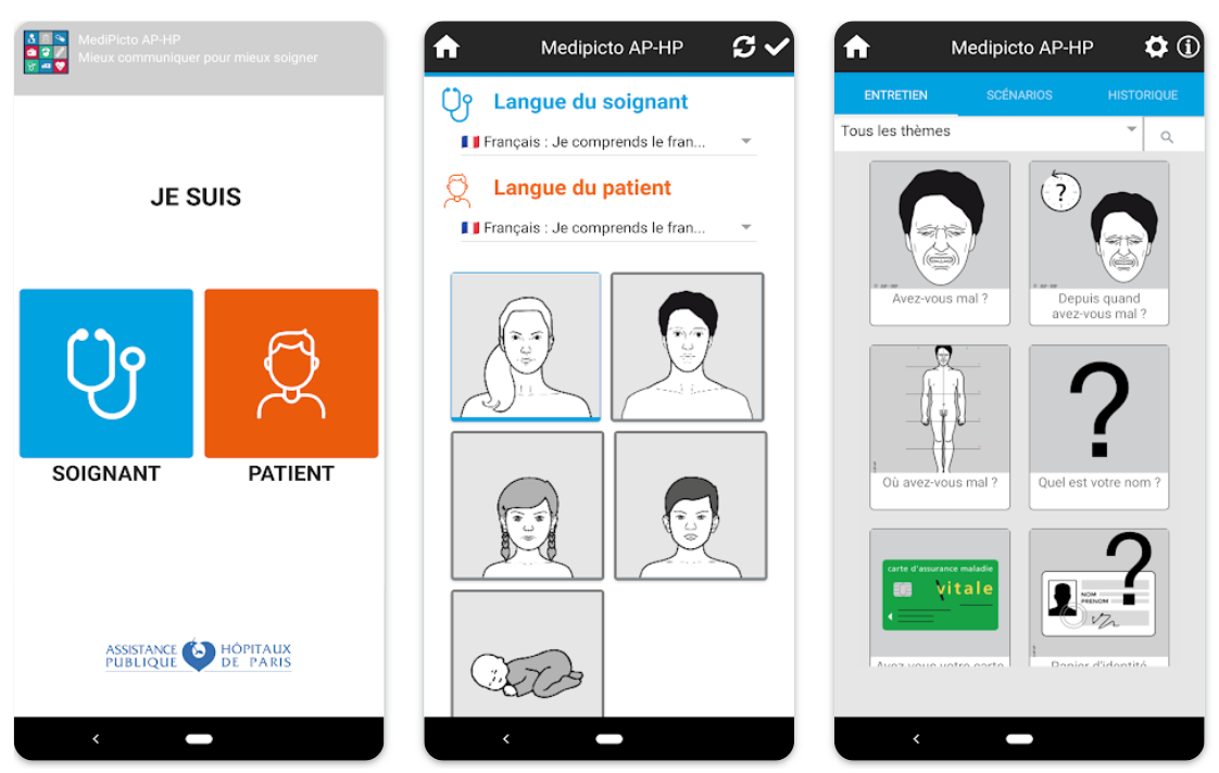 Aperçu de l’application Médipicto